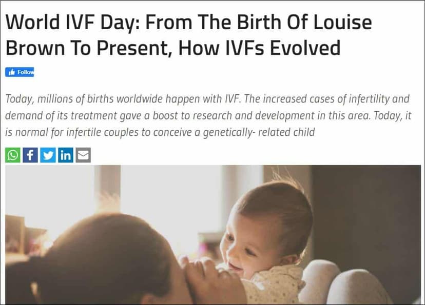World IVF Day: From The Birth Of Louise Brown To Present, How IVFs Evolved