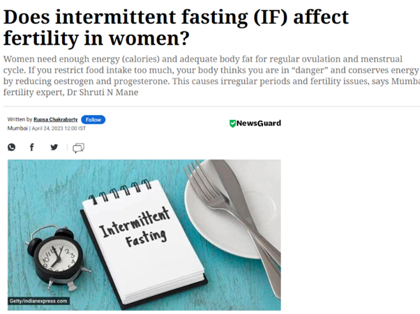 Does Intermitternt fasting (IF) affect fertility in women