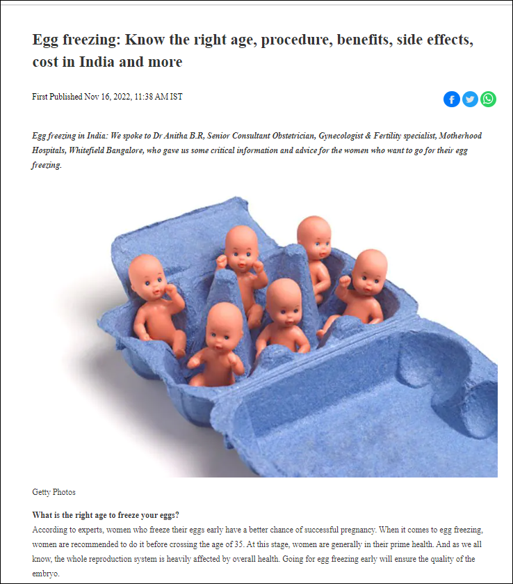 Egg freezing: Know the right age, procedure, benefits, side effects, cost in India and more