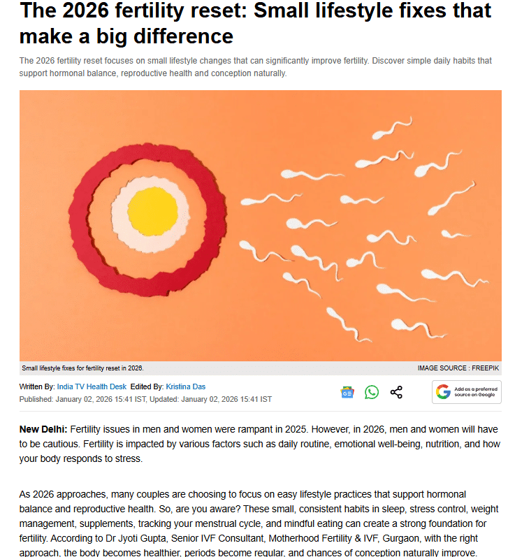 The 2026 fertility reset: Small lifestyle fixes that make a big difference