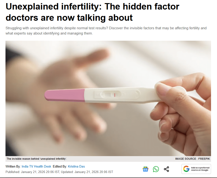 Unexplained infertility: The hidden factor doctors are now talking about