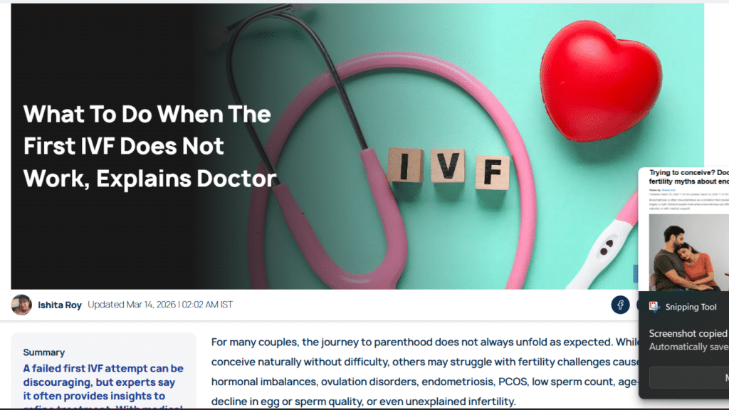 What To Do When The First IVF Does Not Work, Explains Doctor: Dr Mrunali Jagne Ahire