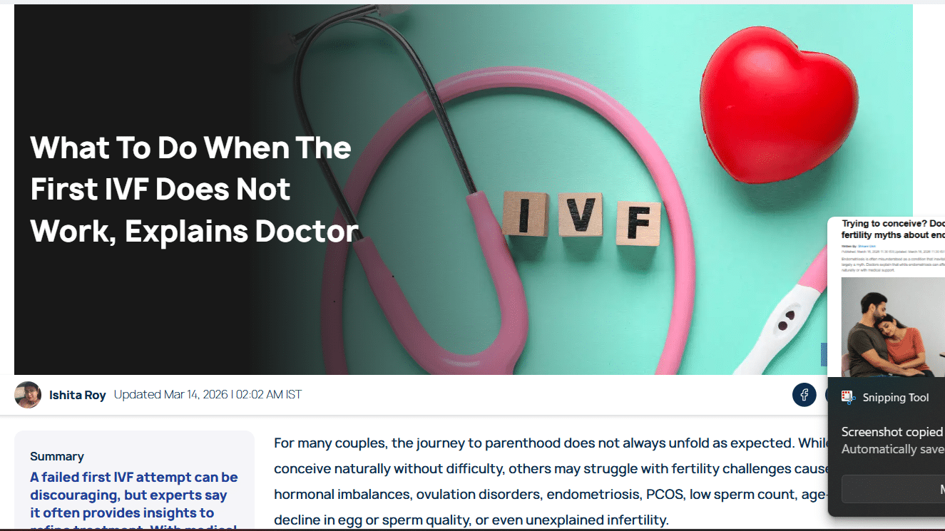 What To Do When The First IVF Does Not Work, Explains Doctor: Dr Mrunali Jagne Ahire