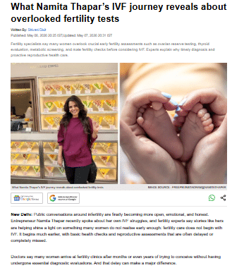 Namita Thapar’s IVF Journey Highlights Importance of Early Fertility Testing and Hormonal Screening