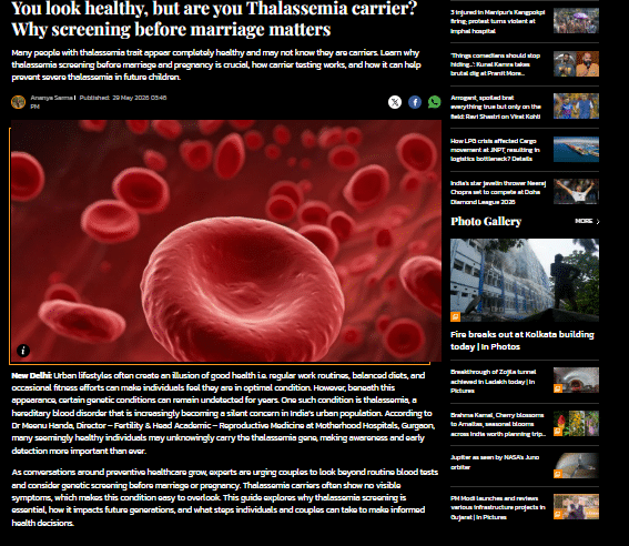 Why Thalassemia Carrier Testing Is Important Before Marriage and Pregnancy