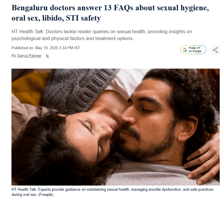 Bengaluru Doctors Answer Common FAQs on Sexual Health, Hygiene, Libido and STI Safety