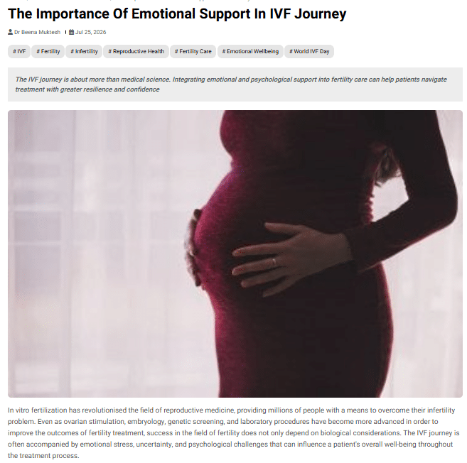 Emotional Support Matters in the IVF Journey